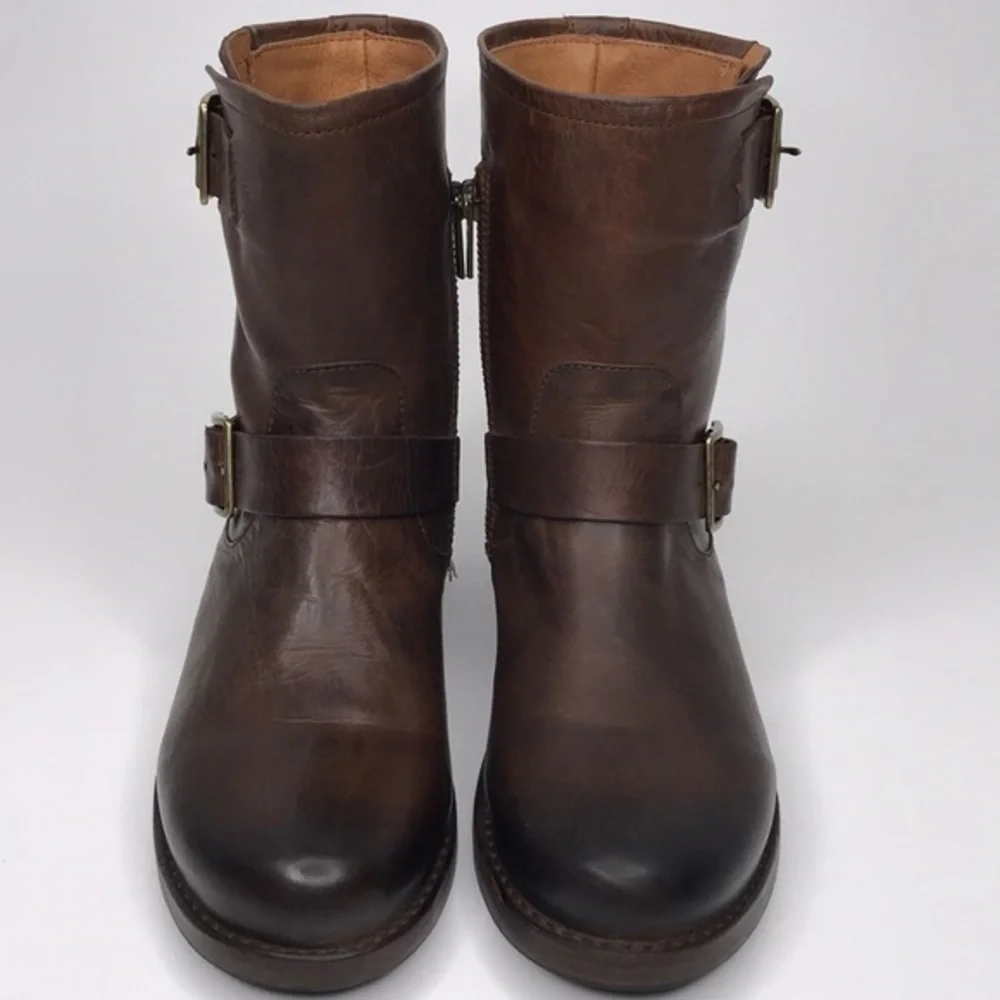 FRYE Vicky Engineer Chocolate Boots sz 7B - Picture 3 of 9
